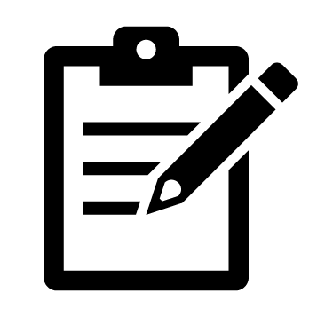 Exercise icon represented by a clipboard and pencil