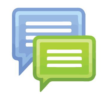 Forum icon represented by two conversation bubbles.