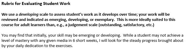 rubric for evaluation