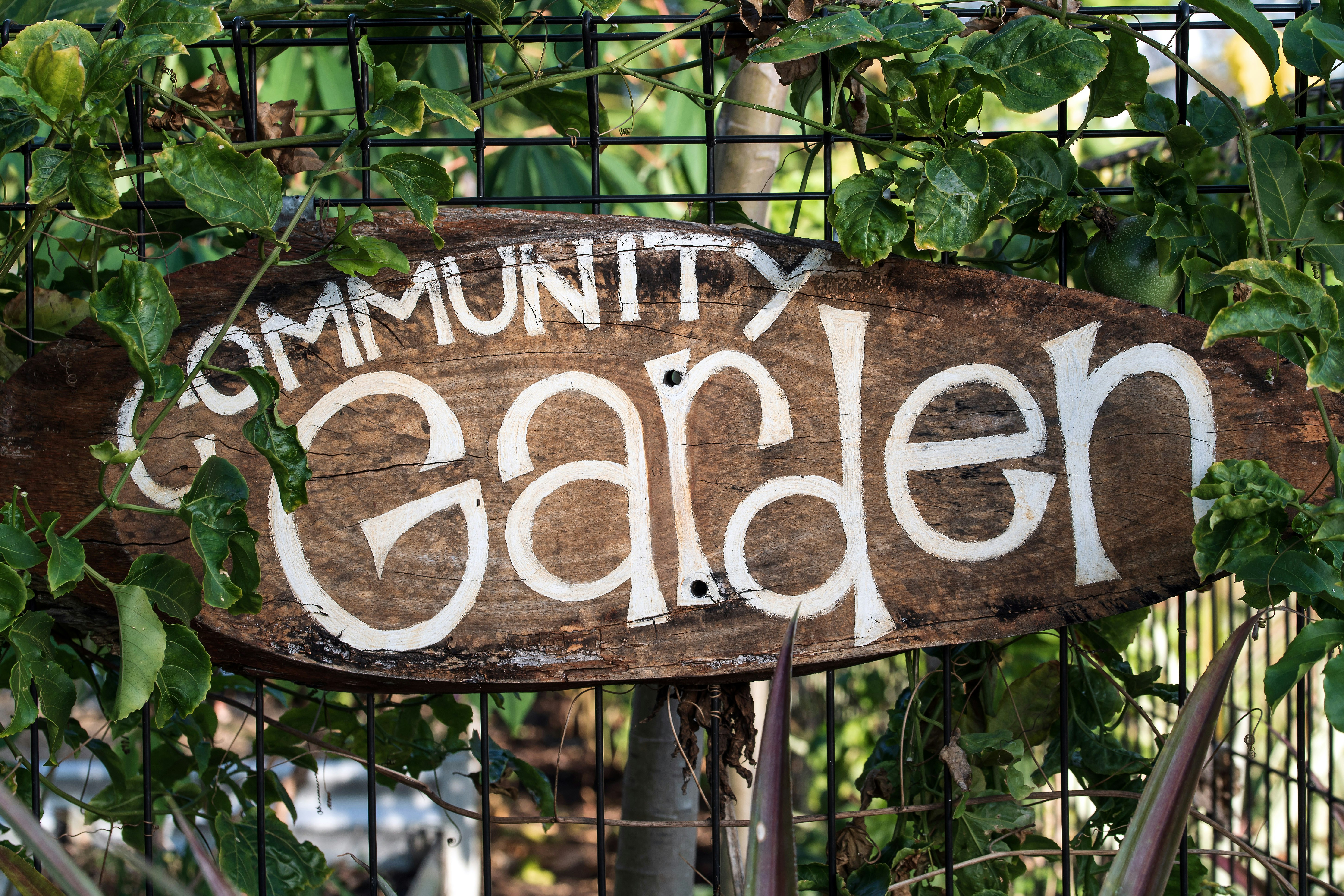 community garden sign