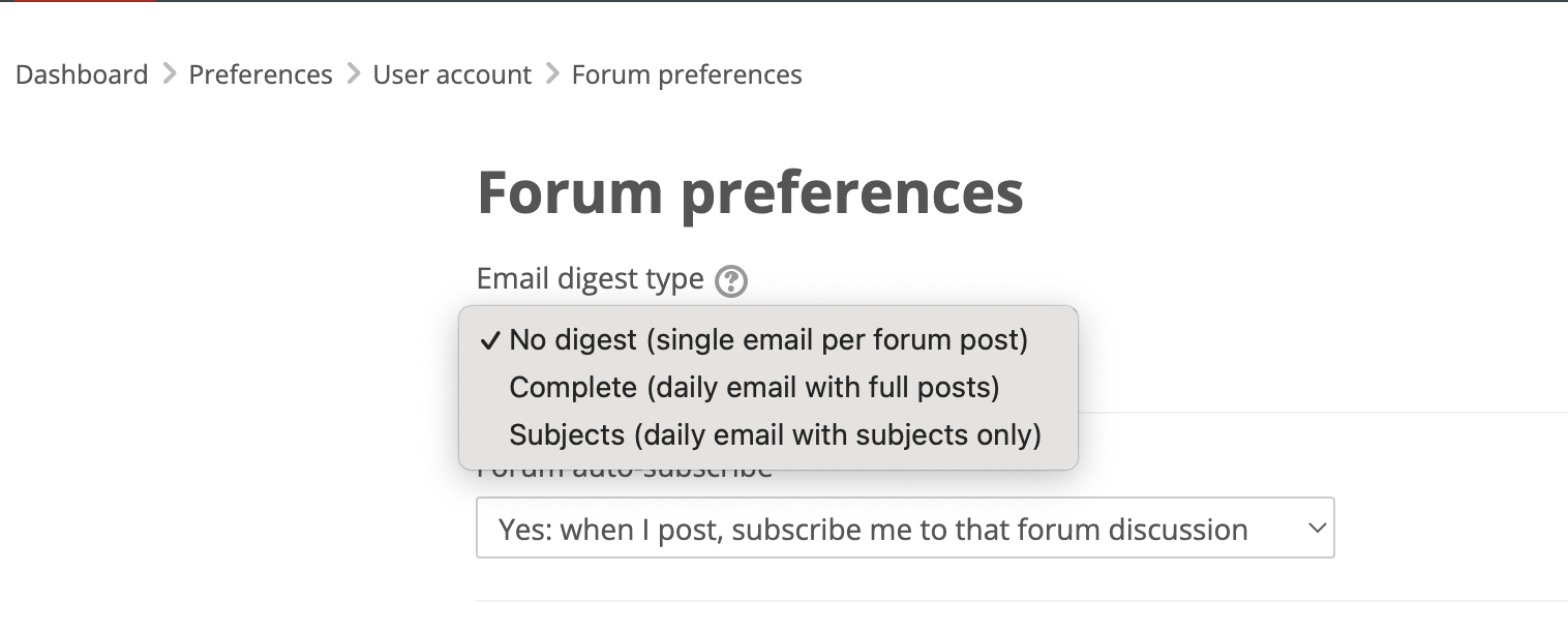 forum settings