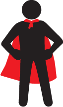 Professional Development - represented by a superhero icon